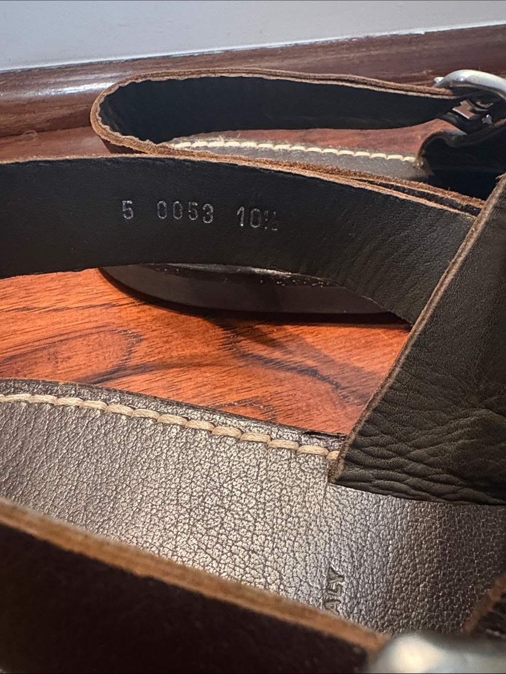 Prada Vintage Men's Brown Leather Double-Strap Sandals - Picture 3 of 4